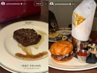 @jacksonmahomes' IG story showing food at Patrick Mahomes and Travis Kelce's restaurant